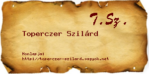 Toperczer Szilárd névjegykártya